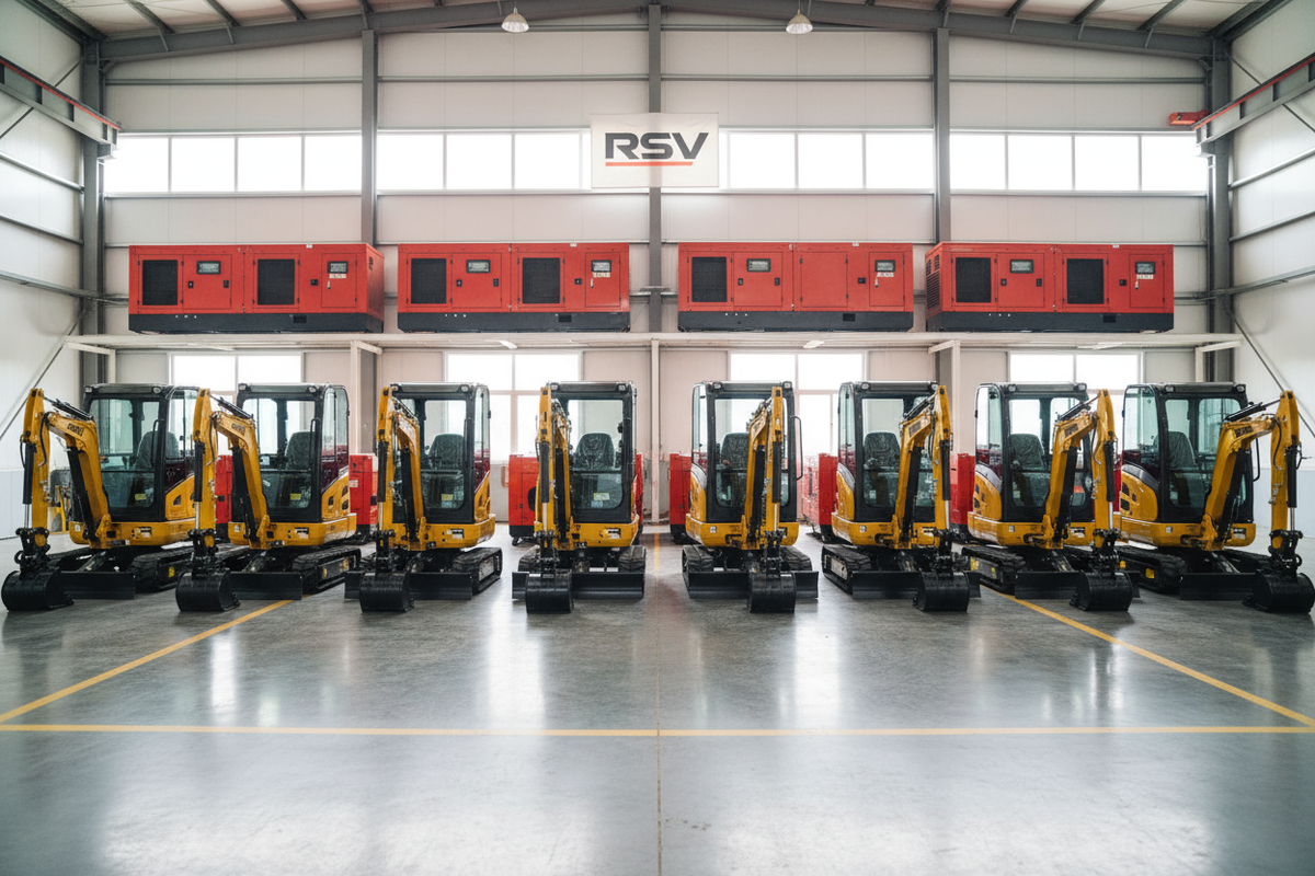 10 MINI ESCAVATORI E 10 GRUPPI ELETTROGENI RSV