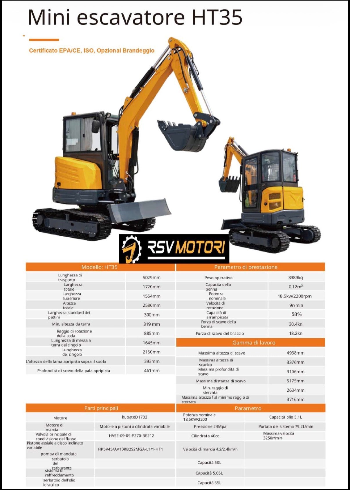 MINIESCAVATORE RSV 40Q